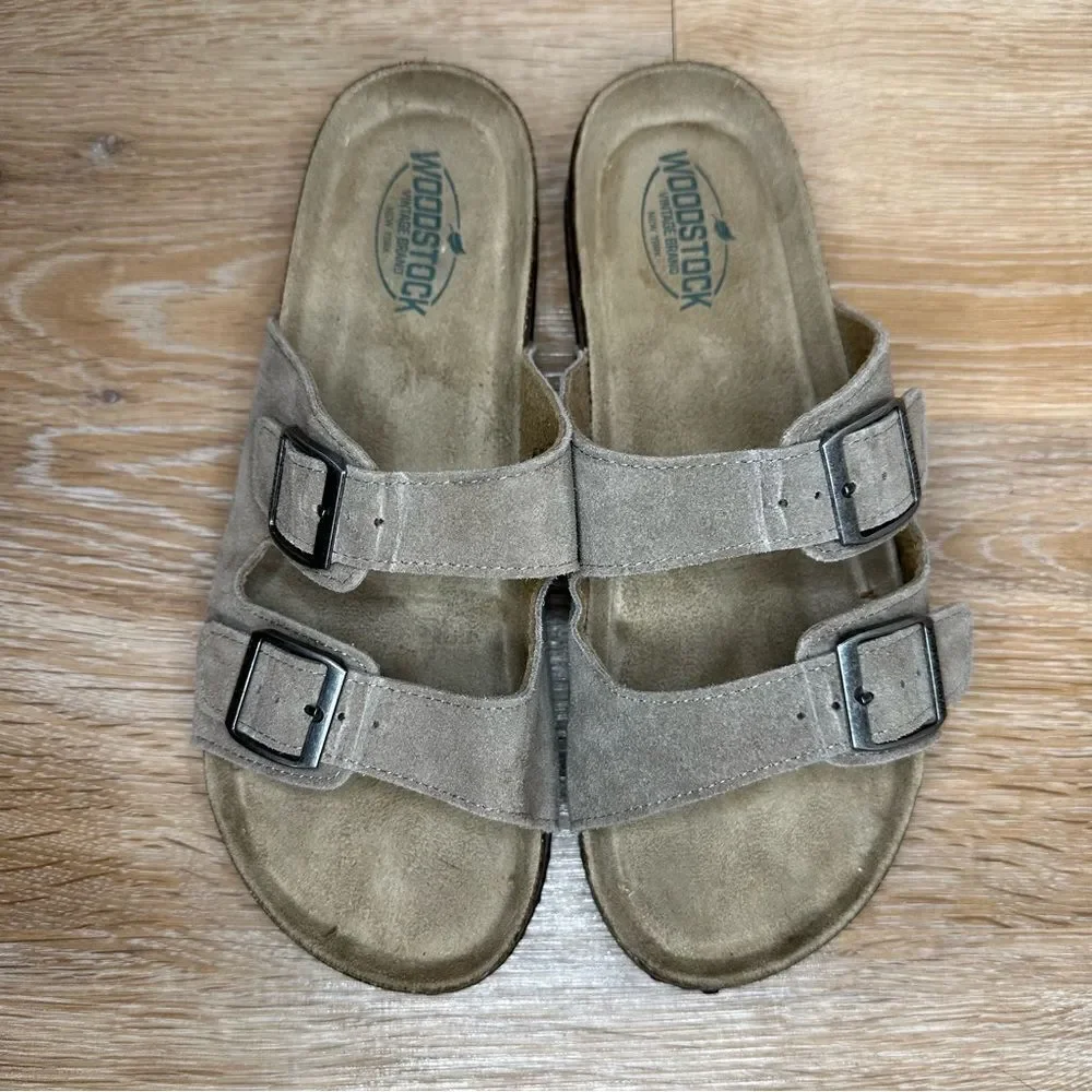 Woodstock Bert Leather Corkbed Men's Slide Sandals, Size 8